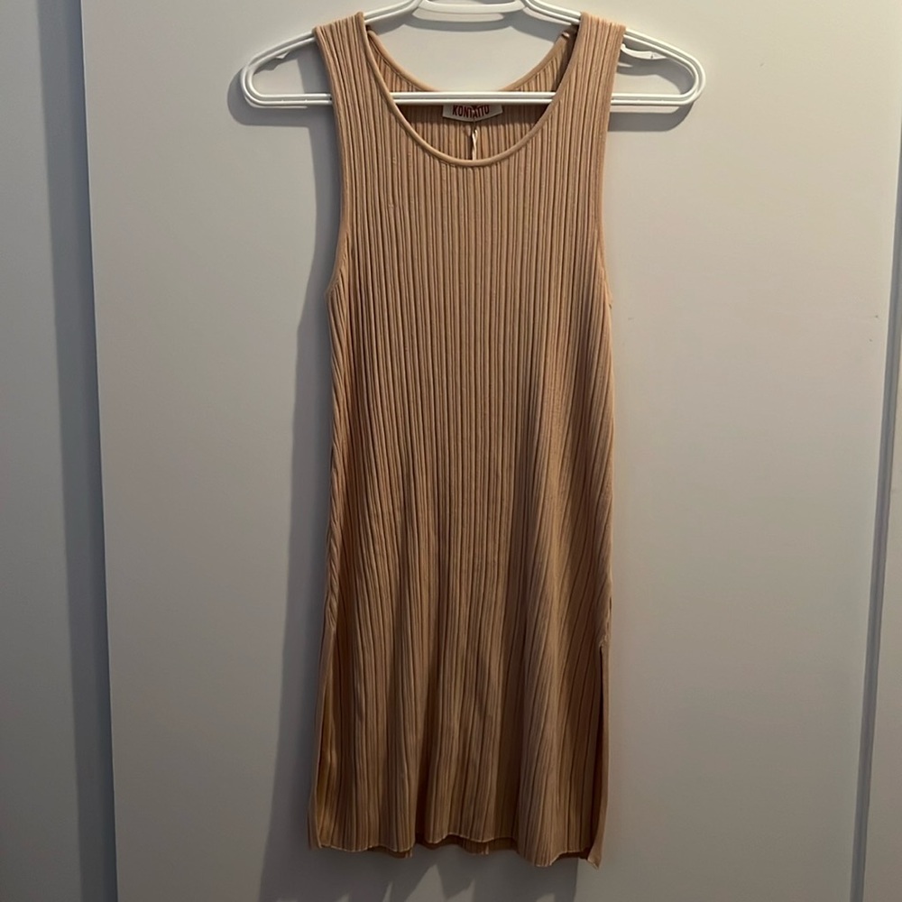 Kontatto made in Italy one size beige ribbed cami-tunique